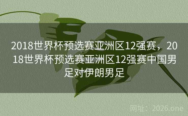 2018世界杯预选赛亚洲区12强赛，2018世界杯预选赛亚洲区12强赛中国男足对伊朗男足