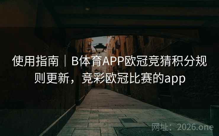 使用指南|B体育APP欧冠竞猜积分规则更新,竞彩欧冠比赛的app