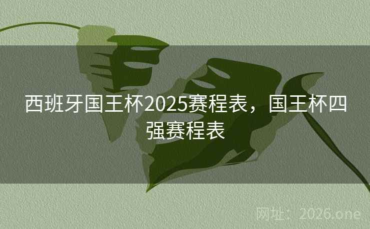 详细阅读:西班牙国王杯2025赛程表,国王杯四强赛程表 西班牙国王杯2025赛程表,国王杯四强赛程表
